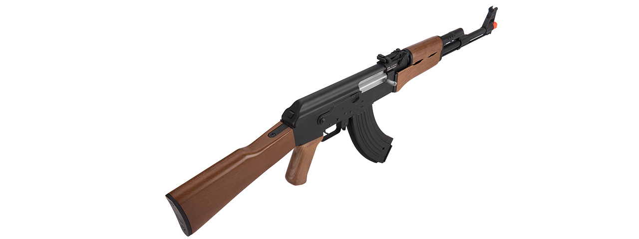 JG0506T FULL METAL AK-47 FULL STOCK FAUX WOOD AEG RIFLE (BLACK) - Click Image to Close