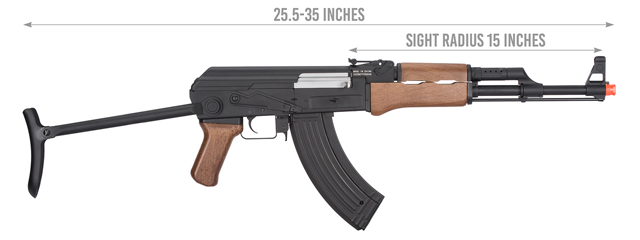 JG0507T FULL METAL AK-47 FAUX WOOD METAL GEARBOX AEG RIFLE (BLACK)