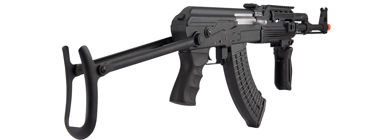 JG0513T AK-47S TACTICAL QUAD RAIL AEG RIFLE W/ FOLDING GRIP (BLACK) - Click Image to Close
