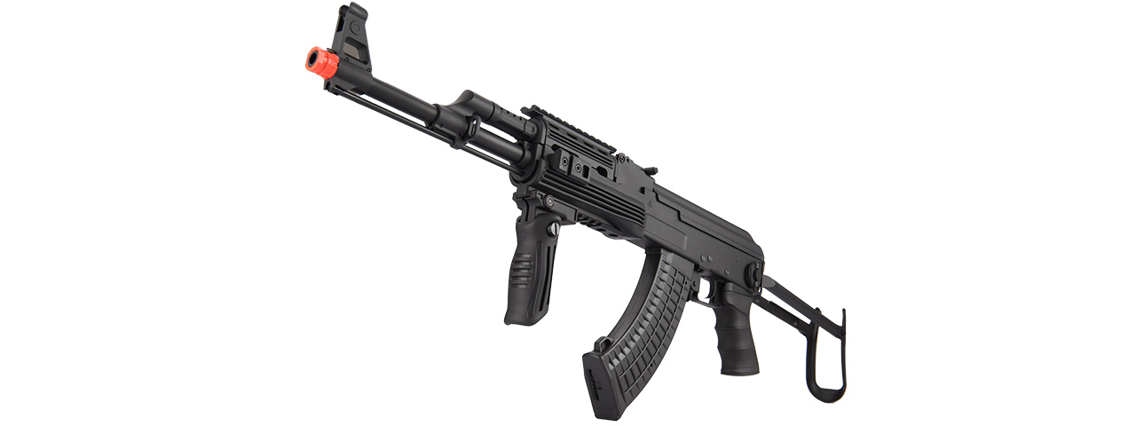 JG0513T AK-47S TACTICAL QUAD RAIL AEG RIFLE W/ FOLDING GRIP (BLACK) - Click Image to Close