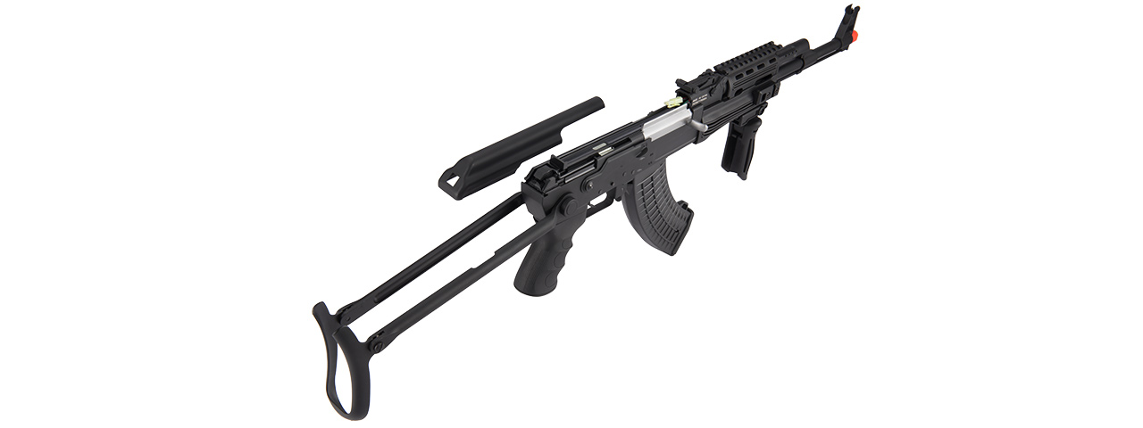 JG0513T AK-47S TACTICAL QUAD RAIL AEG RIFLE W/ FOLDING GRIP (BLACK)