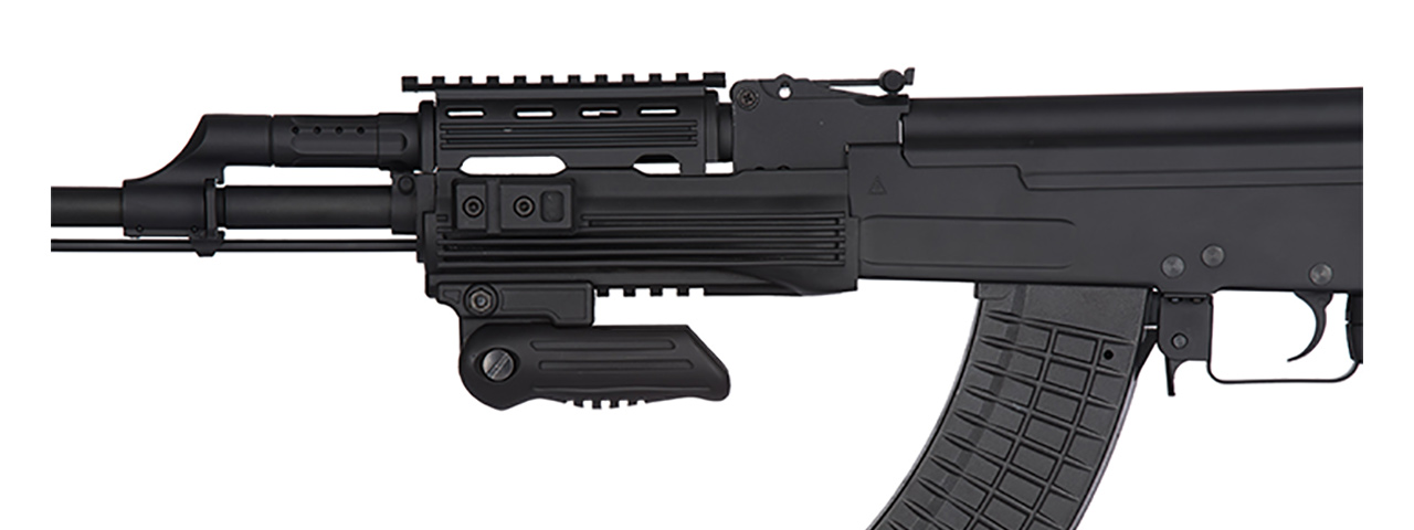 JG0513T AK-47S TACTICAL QUAD RAIL AEG RIFLE W/ FOLDING GRIP (BLACK)