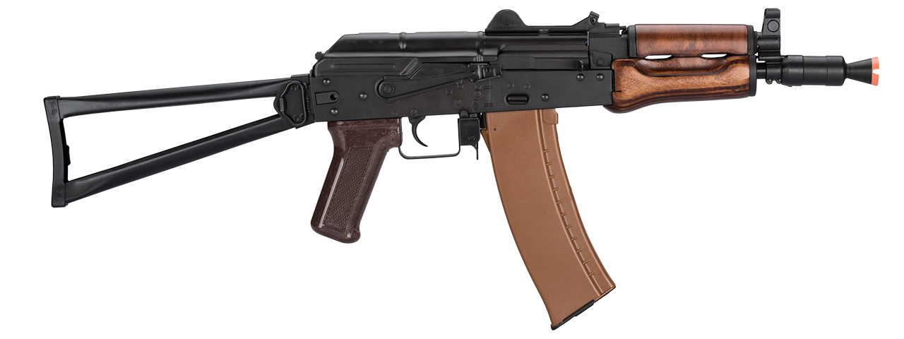 LCT AKS74U ASSAULT RIFLE AEG W/ WOOD FOREGRIP (BLK)