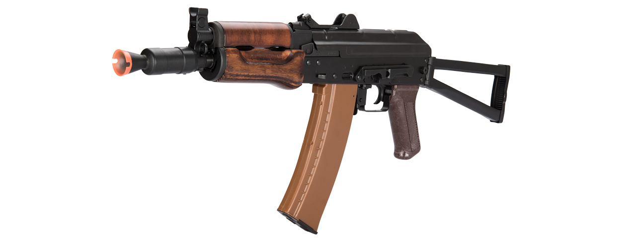 LCT AKS74U ASSAULT RIFLE AEG W/ WOOD FOREGRIP (BLK)