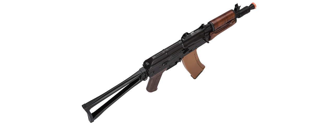 LCT AKS74U ASSAULT RIFLE AEG W/ WOOD FOREGRIP (BLK) - Click Image to Close