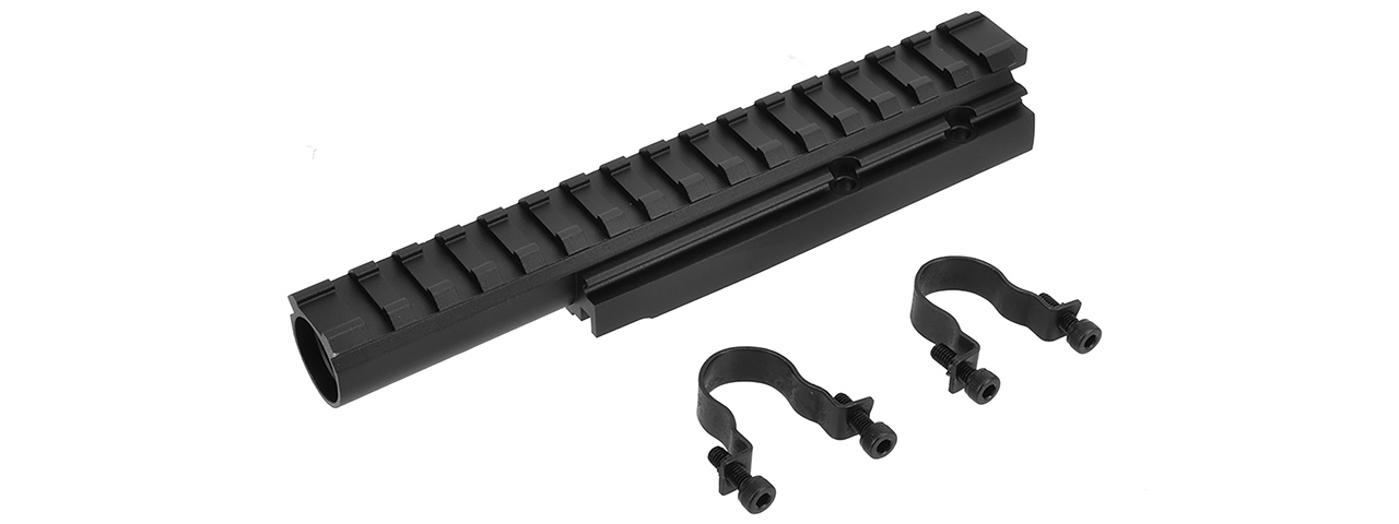 LCT AIRSOFT AK SERIES AEG 20MM FORWARD OPTICAL RAIL SYSTEM - BLACK - Click Image to Close