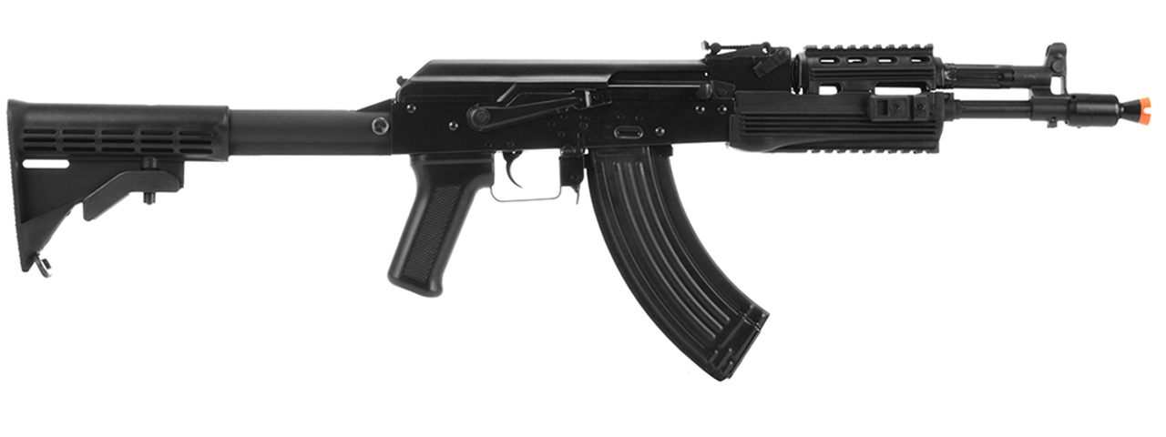 LCT Airsoft AK-104 Assault Rifle AEG w/ Folding Stock (Black) - Click Image to Close