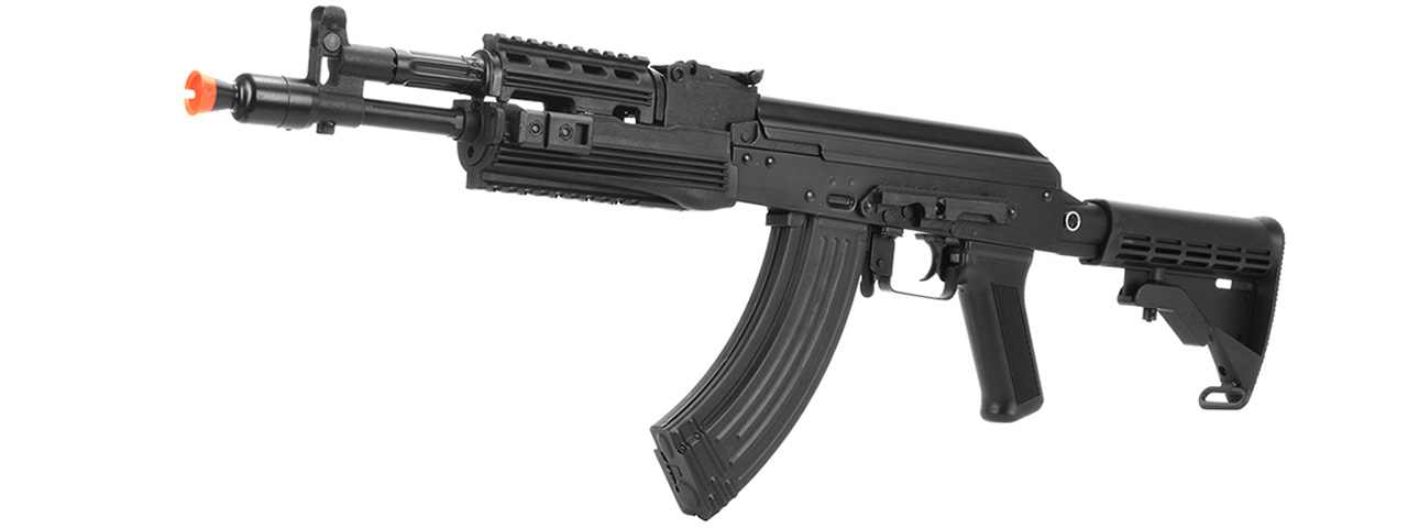 LCT Airsoft AK-104 Assault Rifle AEG w/ Folding Stock (Black) - Click Image to Close