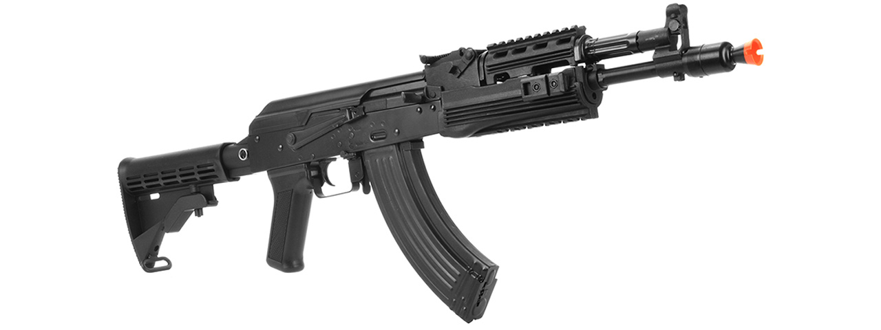 LCT Airsoft AK-104 Assault Rifle AEG w/ Folding Stock (Black) - Click Image to Close