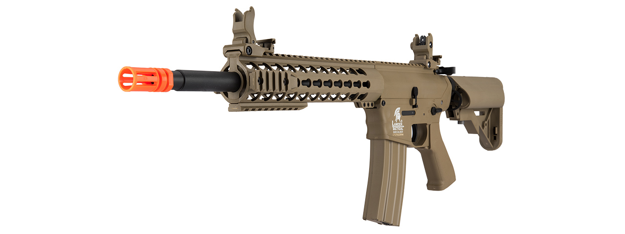 Lancer Tactical Gen 2 10" KeyMod M4 Evo Airsoft AEG Rifle - Tan (Battery and Charger Included) - Click Image to Close