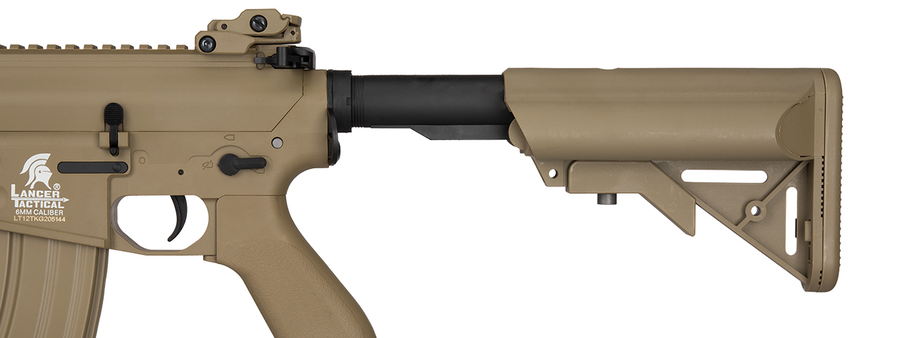 Lancer Tactical Gen 2 10" KeyMod M4 Evo Airsoft AEG Rifle - Tan (Battery and Charger Included)