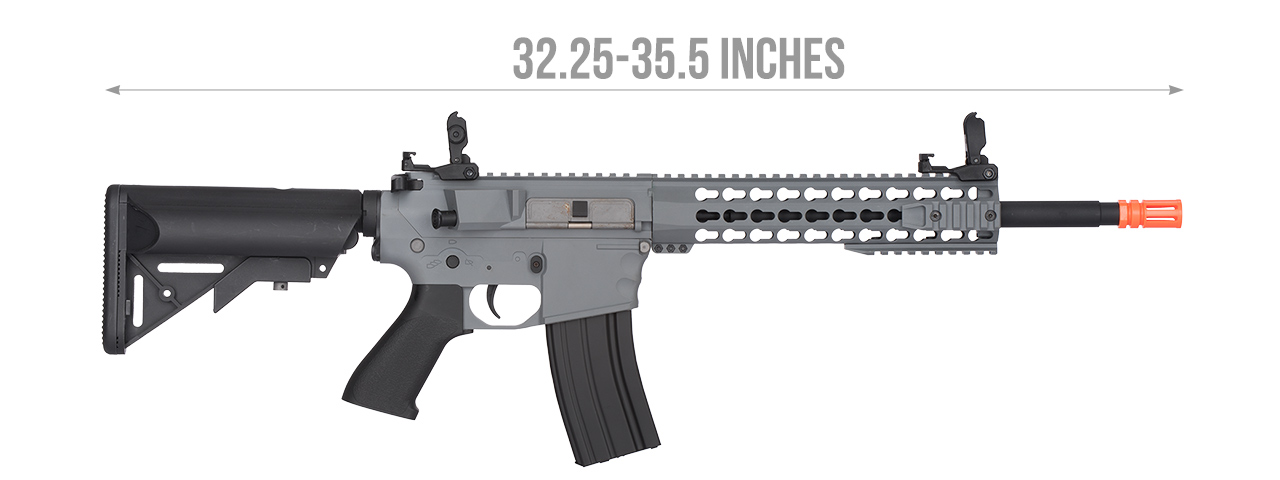 Lancer Tactical Gen 2 10" KeyMod M4 Evo Airsoft AEG Rifle - Gray (Battery and Charger Included)