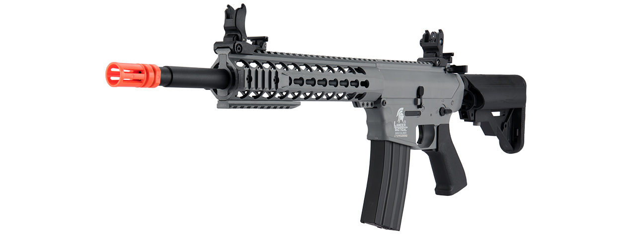 Lancer Tactical Gen 2 10" KeyMod M4 Evo Airsoft AEG Rifle - Gray (Battery and Charger Included) - Click Image to Close