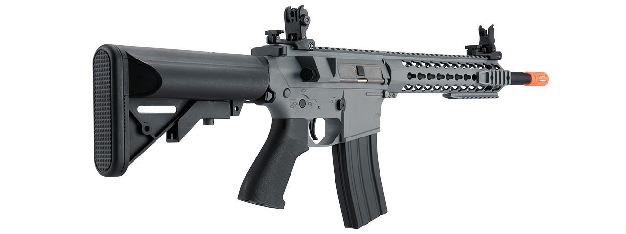Lancer Tactical Gen 2 10" KeyMod M4 Evo Airsoft AEG Rifle - Gray (Battery and Charger Included) - Click Image to Close