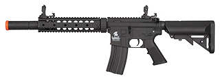 Lancer Tactical Low FPS Gen 2 10" M4 SD Carbine Airsoft AEG Rifle with Mock Suppressor (Color: Black)