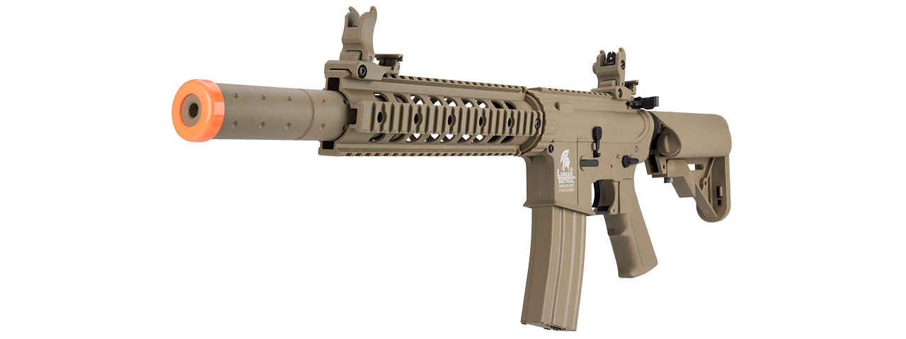 Lancer Tactical Gen 2 10" M4 SD Carbine Airsoft AEG Rifle with Mock Suppressor (Color: Tan)