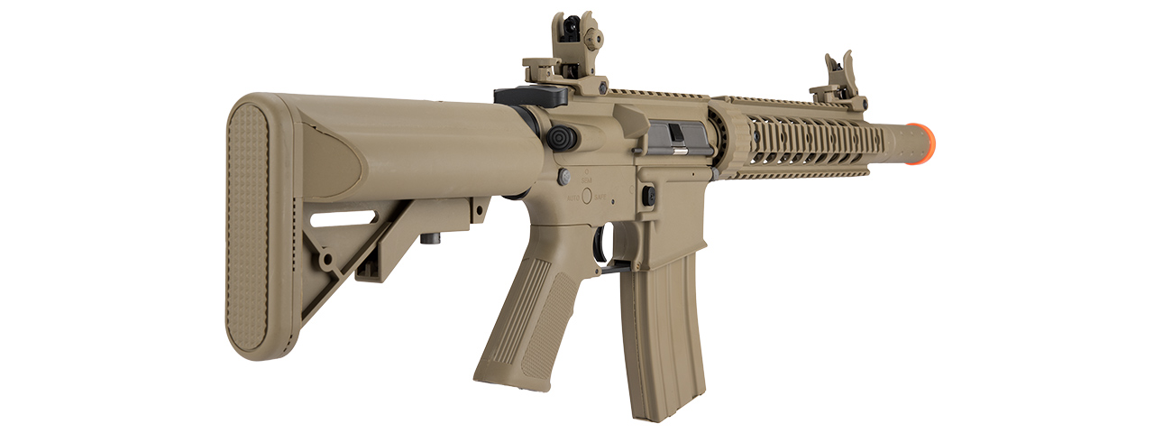 Lancer Tactical Low FPS Gen 2 10" M4 SD Carbine Airsoft AEG Rifle with Mock Suppressor (Color: Tan)