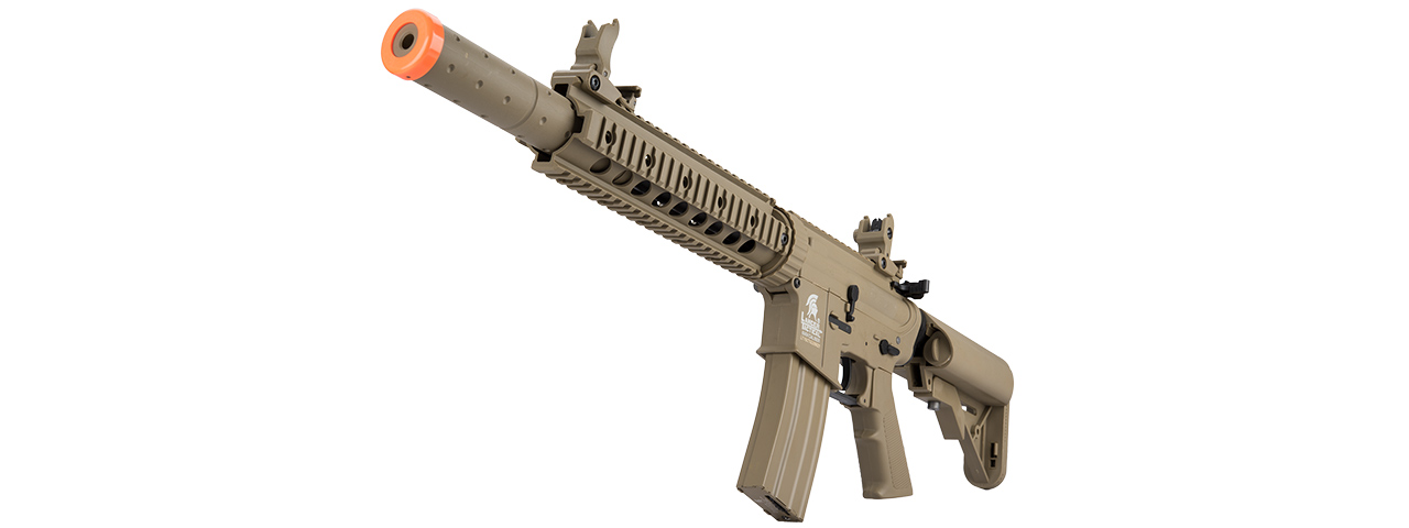 Lancer Tactical Gen 2 10" M4 SD Carbine Airsoft AEG Rifle with Mock Suppressor (Color: Tan)