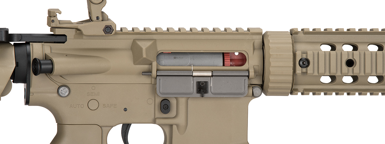 Lancer Tactical Low FPS Gen 2 10" M4 SD Carbine Airsoft AEG Rifle with Mock Suppressor (Color: Tan)