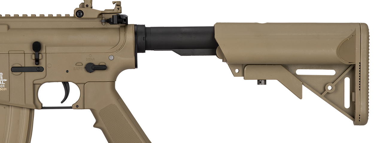 Lancer Tactical Gen 2 10" M4 SD Carbine Airsoft AEG Rifle with Mock Suppressor (Color: Tan) - Click Image to Close