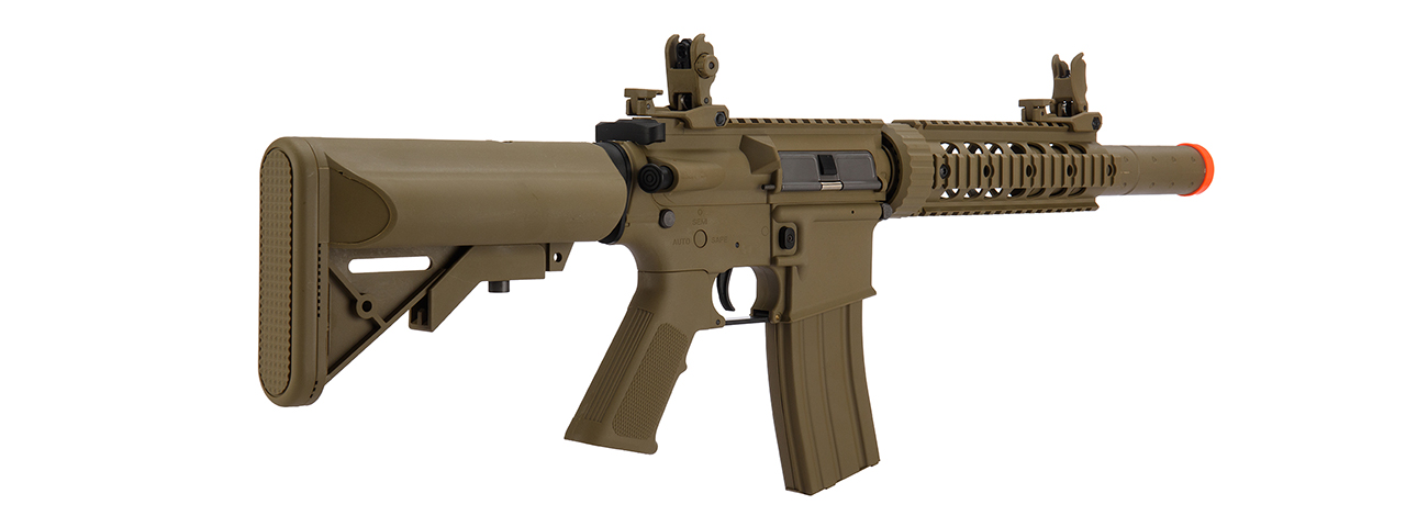 Lancer Tactical Low FPS Gen 2 M4 SD Carbine Airsoft AEG Rifle with Mock Suppressor (Color: Tan) - Click Image to Close