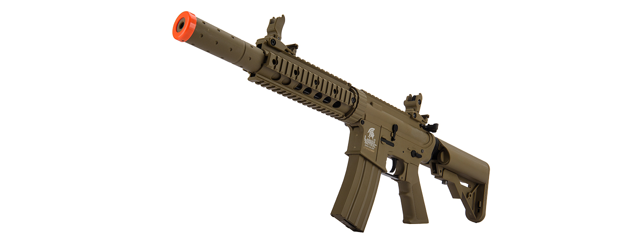 Lancer Tactical Gen 2 M4 SD Carbine Airsoft AEG Rifle with Mock Suppressor (Color: Tan)