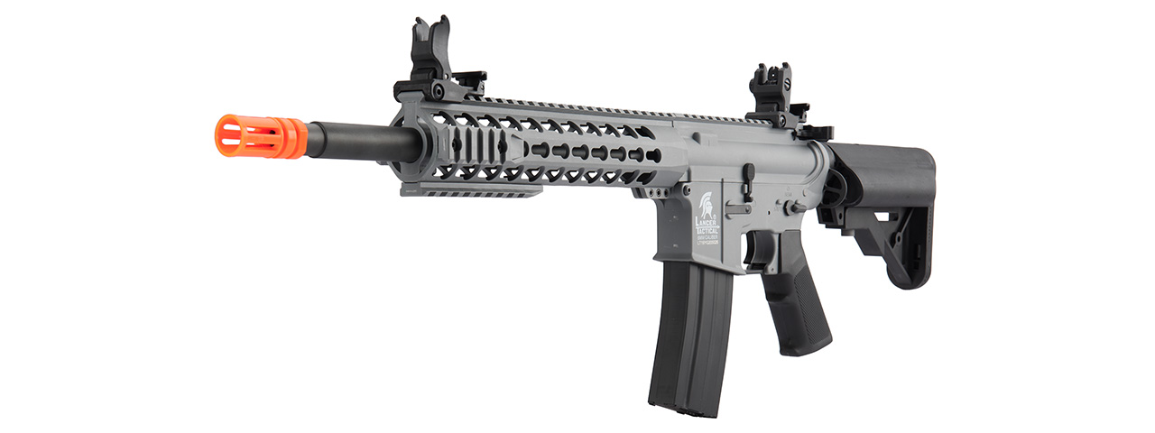 Lancer Tactical Gen 2 10" Keymod M4 Carbine Airsoft AEG Rifle (Color: Gray) - Click Image to Close