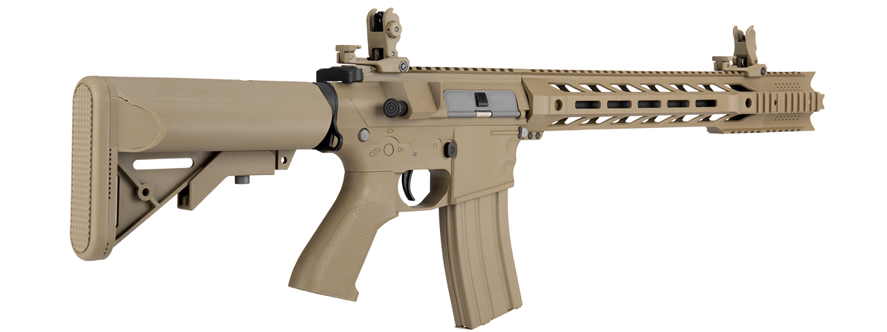 Lancer Tactical Low FPS Gen 2 M4 SPR Interceptor Airsoft AEG Rifle (Color: Tan) - Click Image to Close