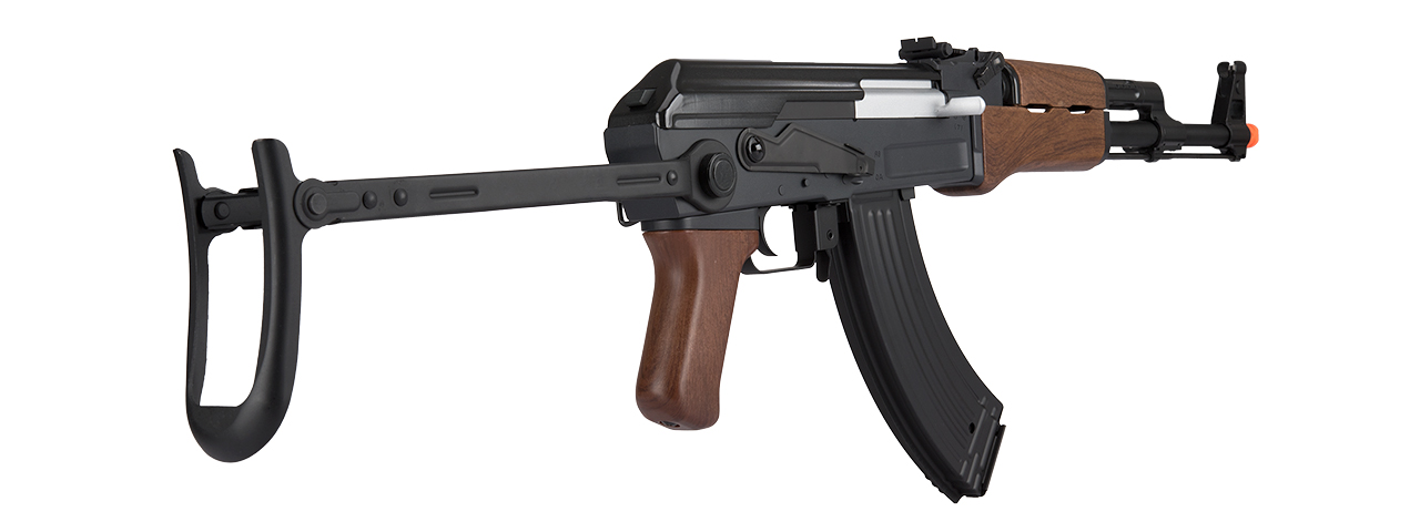 Lancer Tactical AK47 Airsoft AEG Rifle w/ Folding Stock, Battery & Charger (Color: Black / Faux Wood)