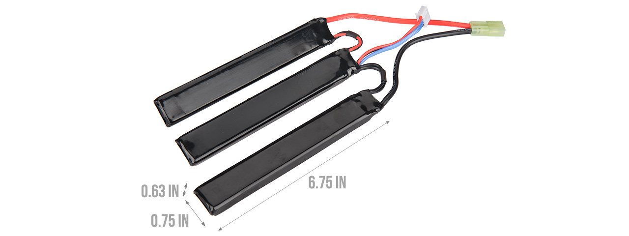 Lancer Tactical 11.1v 2000mAh 15C Triple Butterfly Lipo Battery