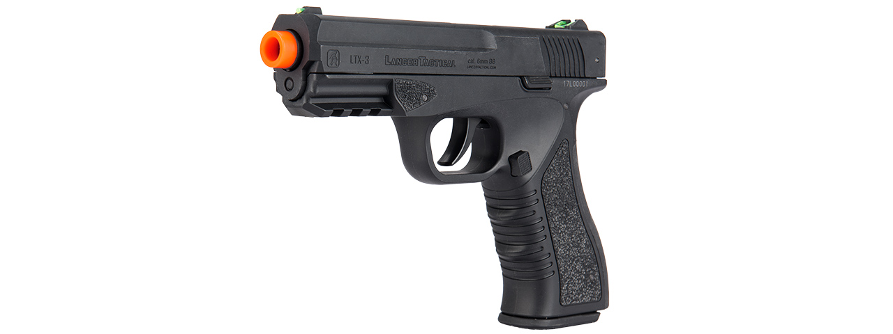 Lancer Tactical Defender LTX-3 CO2 Half-Blowback Airsoft Pistol (BLACK) - Click Image to Close