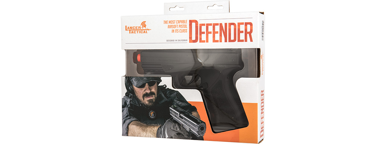 Lancer Tactical Defender LTX-3 CO2 Half-Blowback Airsoft Pistol (BLACK) - Click Image to Close