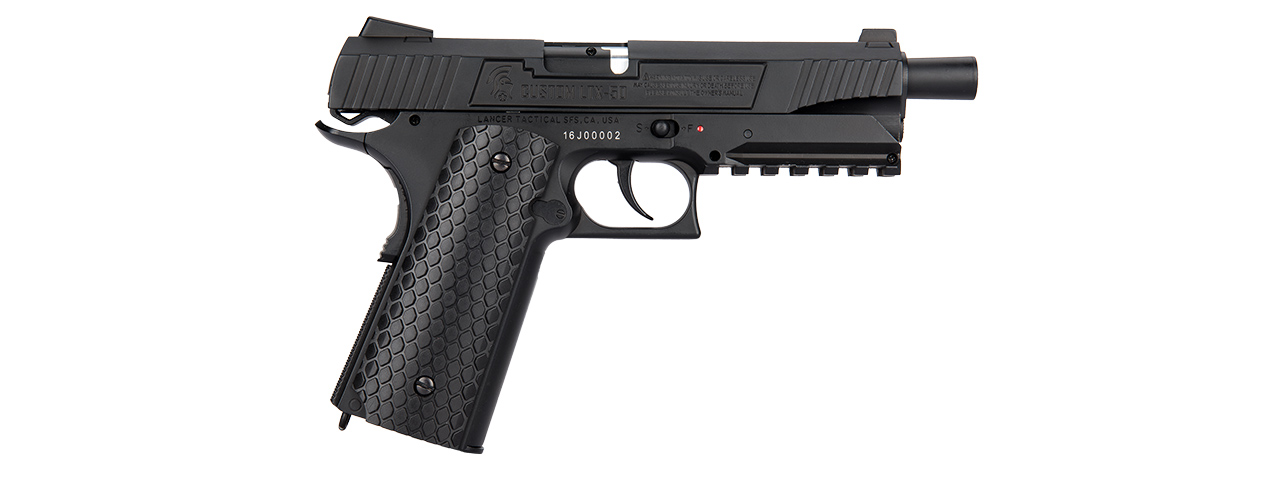 Lancer Tactical Cobra LTX-50 1911 CO2 Half-Blowback Airsoft Pistol (Color: Black) - Click Image to Close