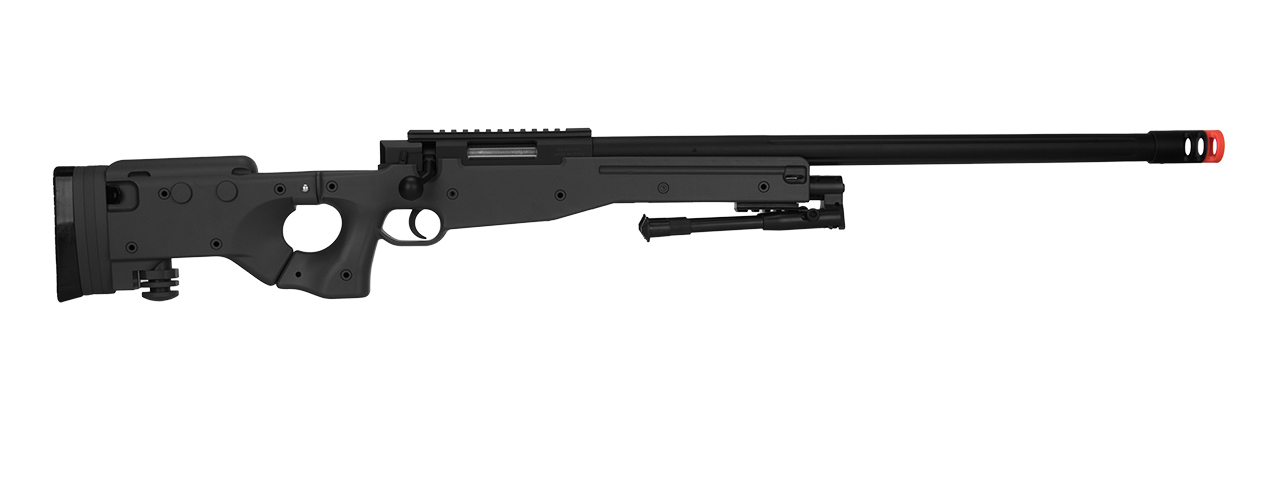 M1196B BOLT ACTION AIRSOFT SNIPER RIFLE W/ FOLDING STOCK (BLACK) - Click Image to Close