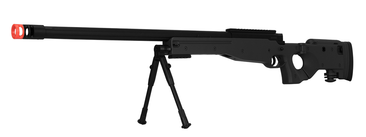 M1196B BOLT ACTION AIRSOFT SNIPER RIFLE W/ FOLDING STOCK (BLACK) - Click Image to Close