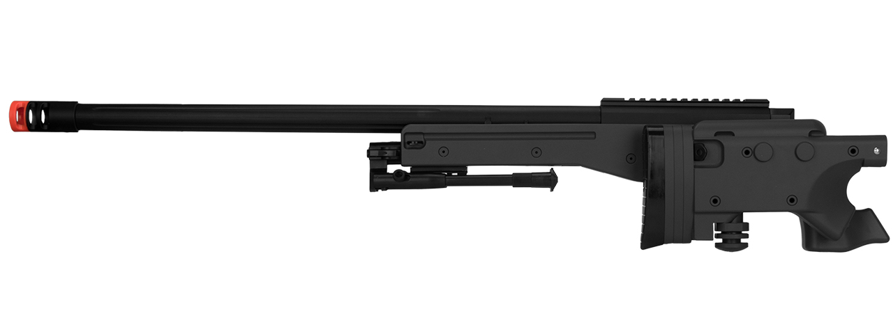 M1196B BOLT ACTION AIRSOFT SNIPER RIFLE W/ FOLDING STOCK (BLACK) - Click Image to Close