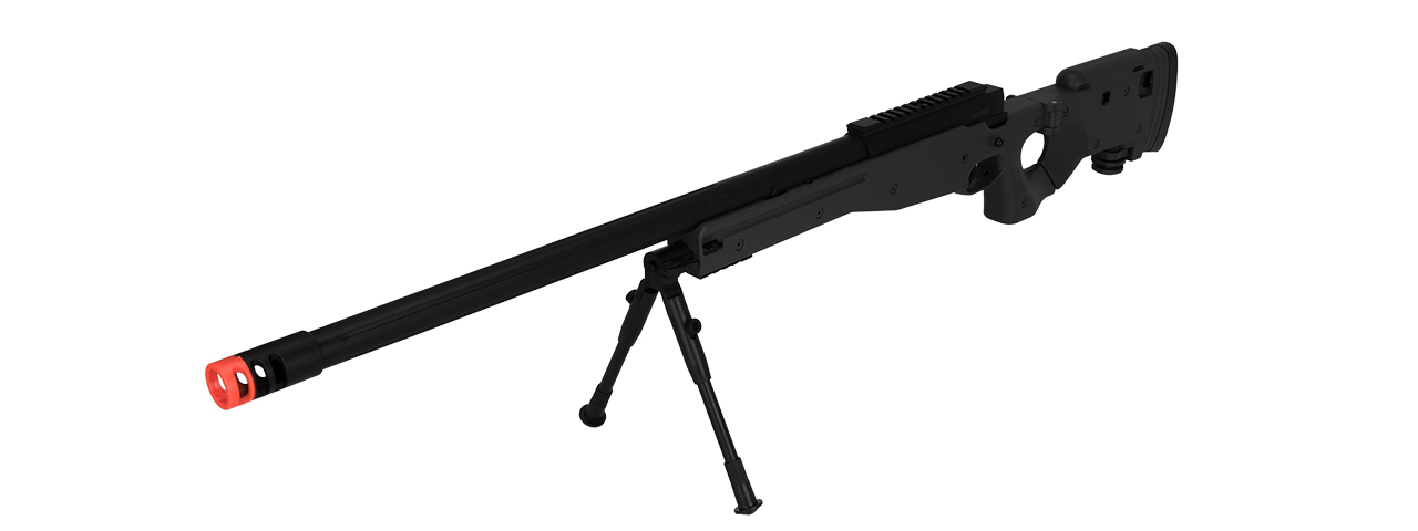 M1196B BOLT ACTION AIRSOFT SNIPER RIFLE W/ FOLDING STOCK (BLACK) - Click Image to Close
