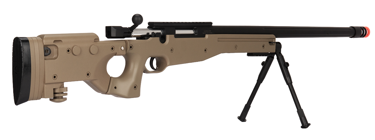 M1196T BOLT ACTION AIRSOFT SNIPER RIFLE W/ FOLDING STOCK (TAN) - Click Image to Close