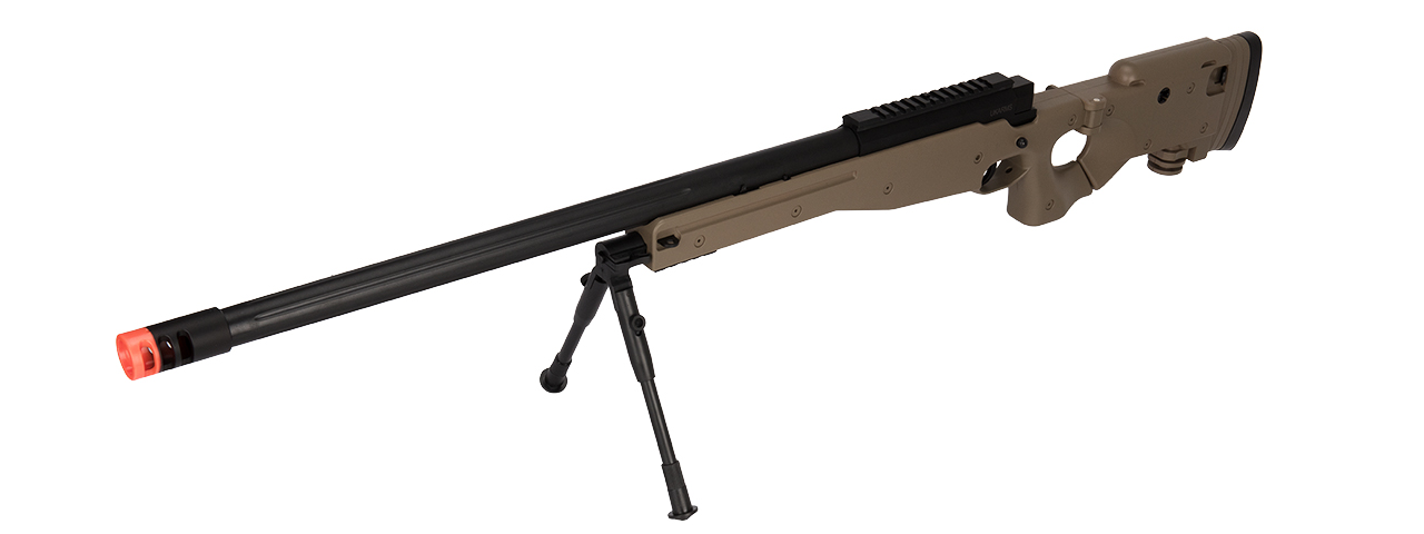 M1196T BOLT ACTION AIRSOFT SNIPER RIFLE W/ FOLDING STOCK (TAN) - Click Image to Close