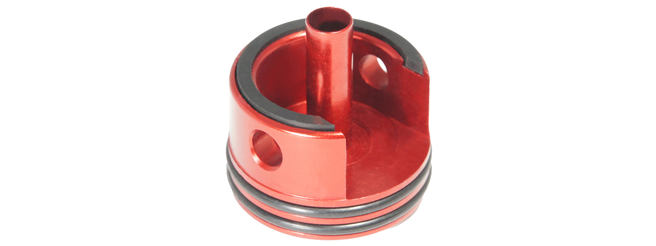 MX-CYL001CHS ALUMINUM DOUBLE AIRSEAL & DAMPER AEG CYLINDER HEAD (RED) - Click Image to Close