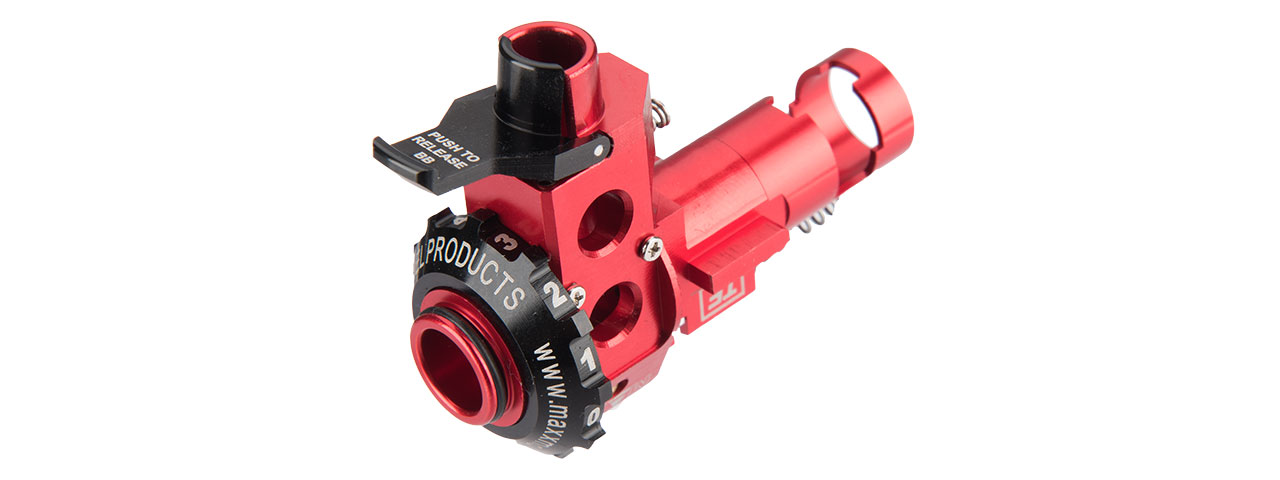 MX-HOP003PRO CNC ALUMINUM HOP-UP CHAMBER TE PRO (RED) - Click Image to Close