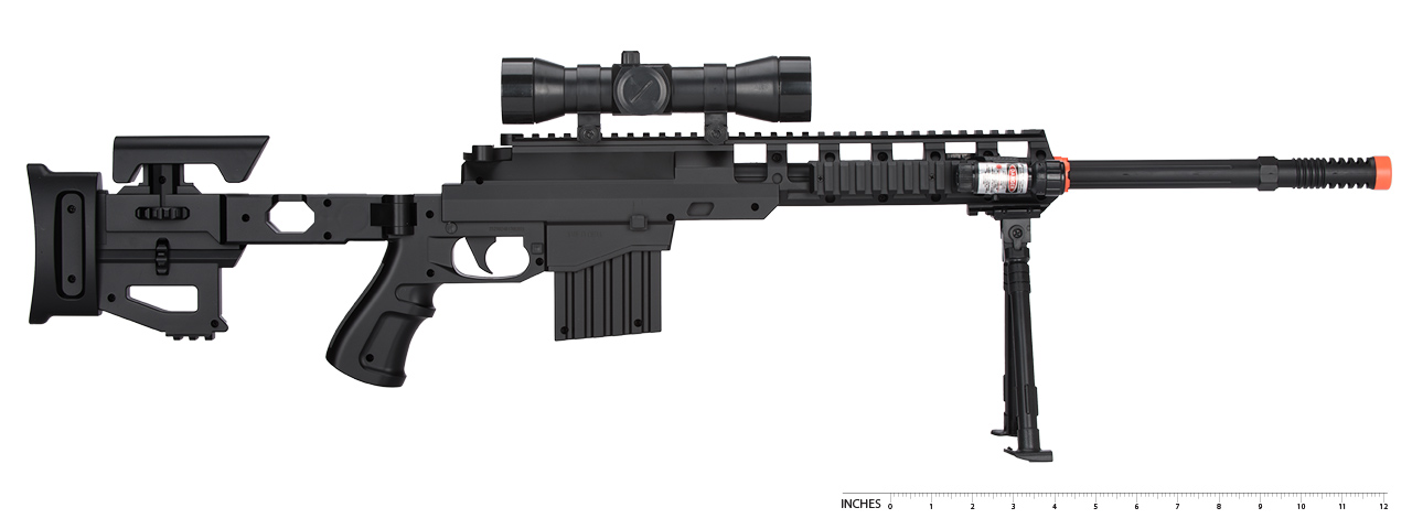 P1402 FULLY LOADED TACTICAL QUAD RIS SNIPER RIFLE (BLACK)