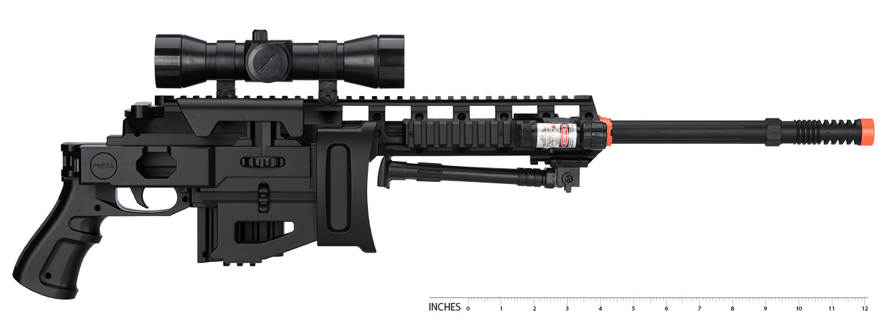 P1402 FULLY LOADED TACTICAL QUAD RIS SNIPER RIFLE (BLACK) - Click Image to Close