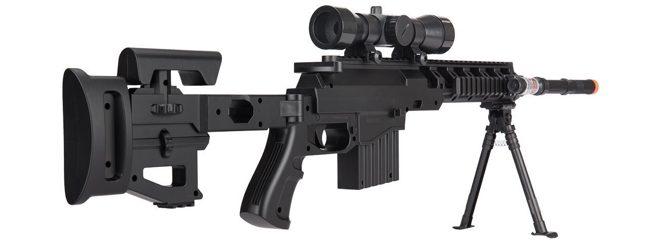 P1402 FULLY LOADED TACTICAL QUAD RIS SNIPER RIFLE (BLACK)