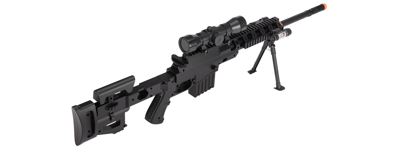 P1402 FULLY LOADED TACTICAL QUAD RIS SNIPER RIFLE (BLACK)