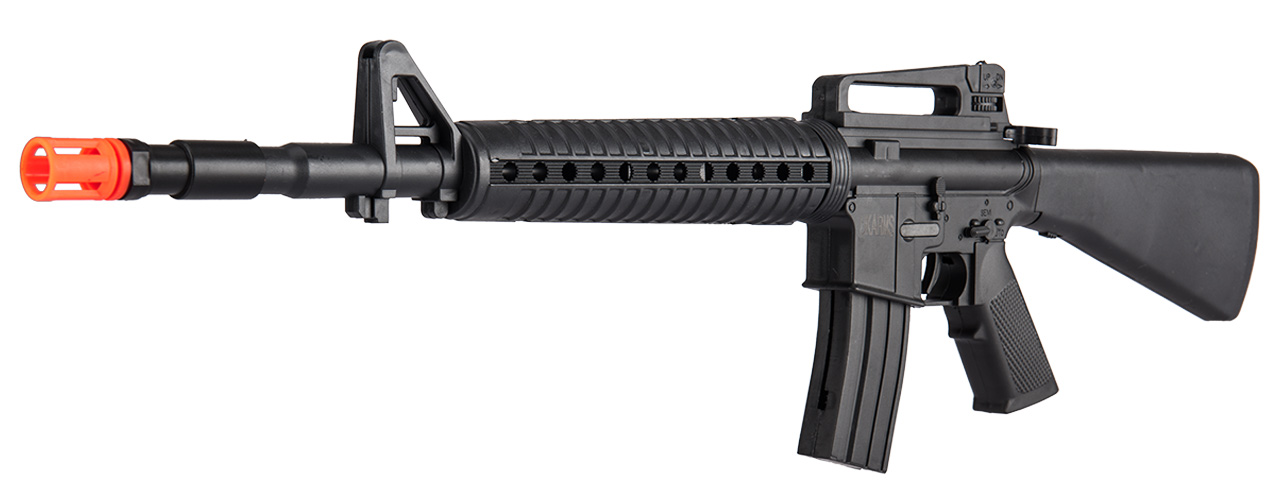 P2336 M16 POLYMER FULL STOCK AIRSOFT SPRING RIFLE (BLACK) - Click Image to Close