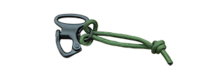 T1635-G QUICK DETACH SHACKLE WITH PARACORD PULL (OD GREEN)