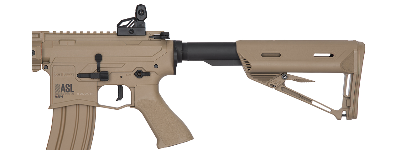 VALKEN-94082 ASL SERIES MOD-L QUAD PICATINNY AIRSOFT RIFLE (TAN) - Click Image to Close