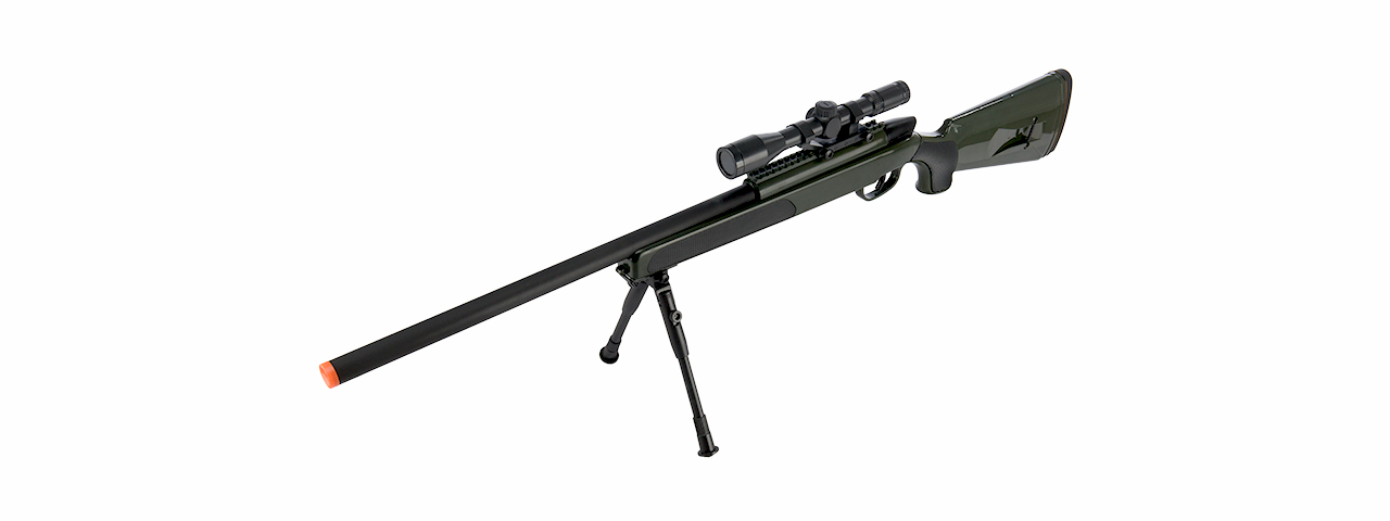 ZM51G MK51 SPRING BOLT ACTION AIRSOFT RIFLE W/ SCOPE (OD GREEN) - Click Image to Close