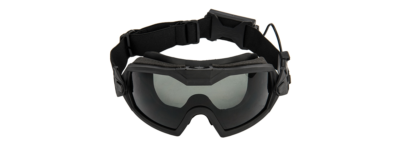 G-Force Full Seal Airsoft Goggles w/ Built-In Fan [Clear Lens] (BLACK) - Click Image to Close